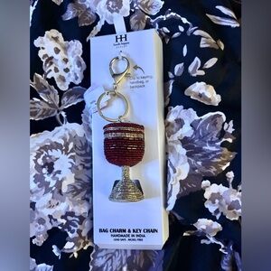 Haute Hippie Red wine bag charm / keychain NWT